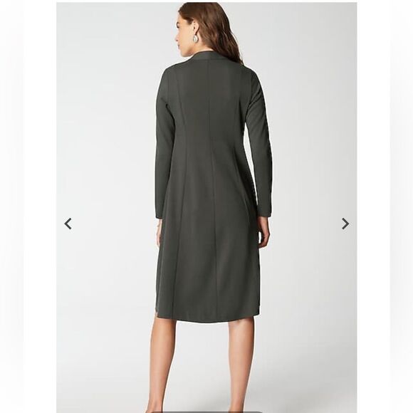 J.Jill Wearever‎ Double-Face Jersey Dress Grey Leas long sleeves L NWT in pkg - Picture 3 of 5